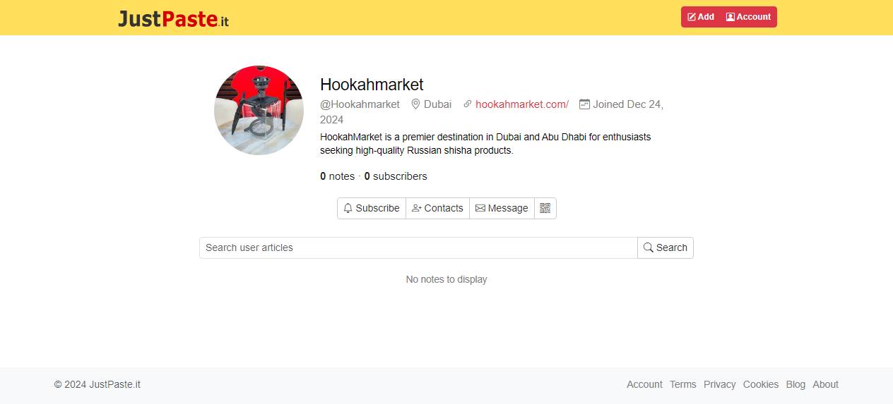 HookahMarket Profile